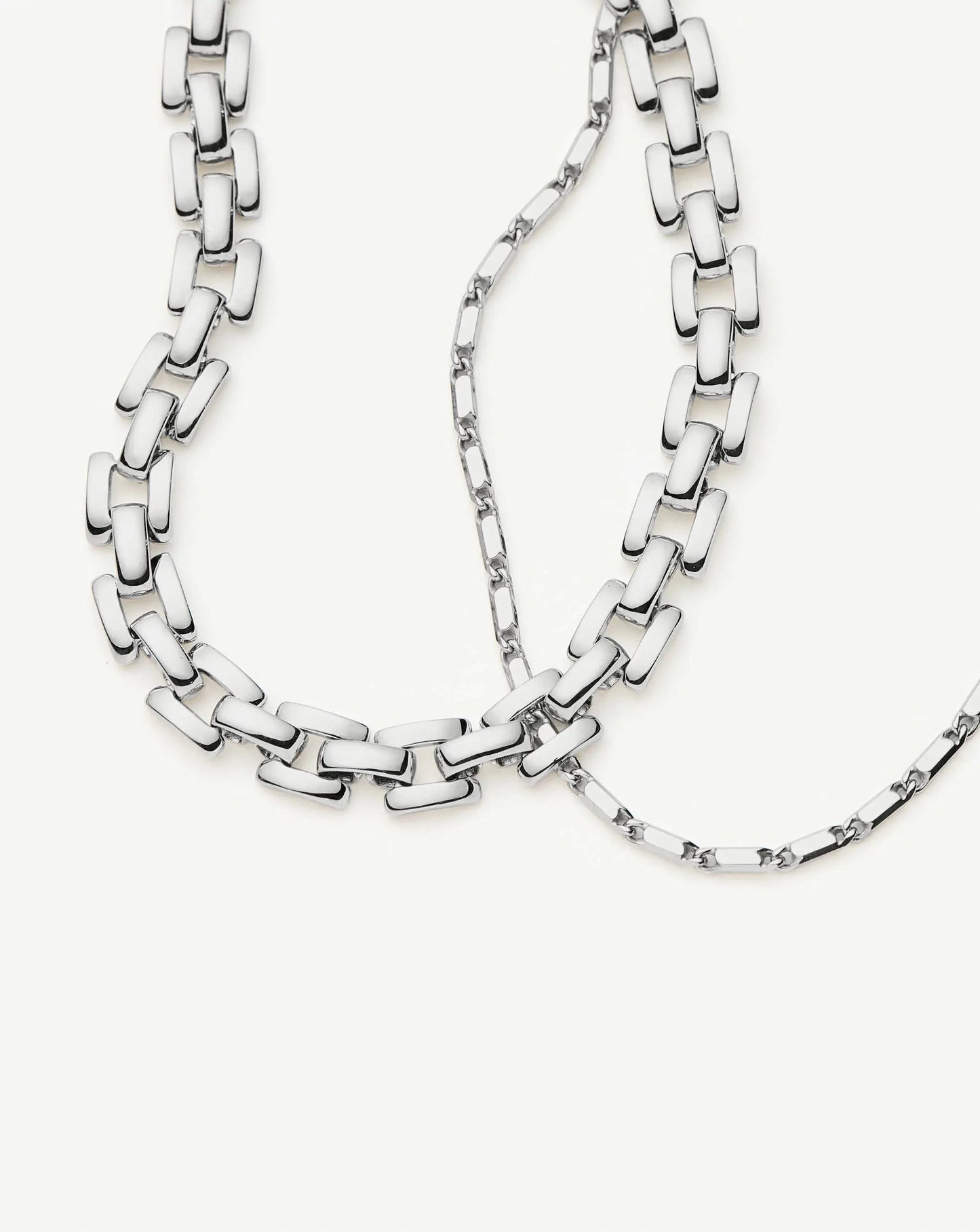Lucy Williams Horizon & Timepiece Bracelet Set | Sterling Silver/Platinum Plated Bracelets Missoma 