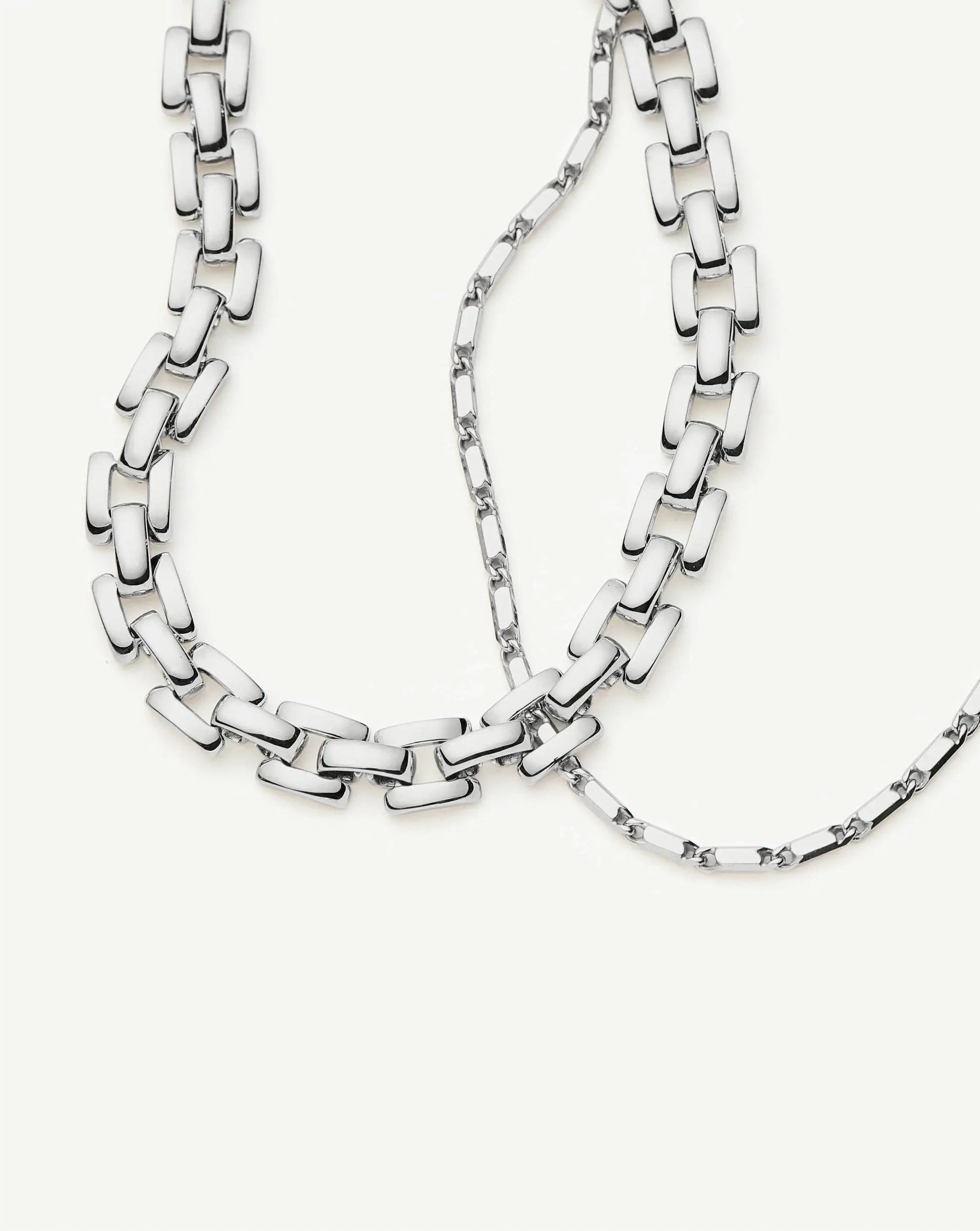 Lucy Williams Horizon & Timepiece Bracelet Set | Sterling Silver/Platinum Plated Bracelets Missoma 