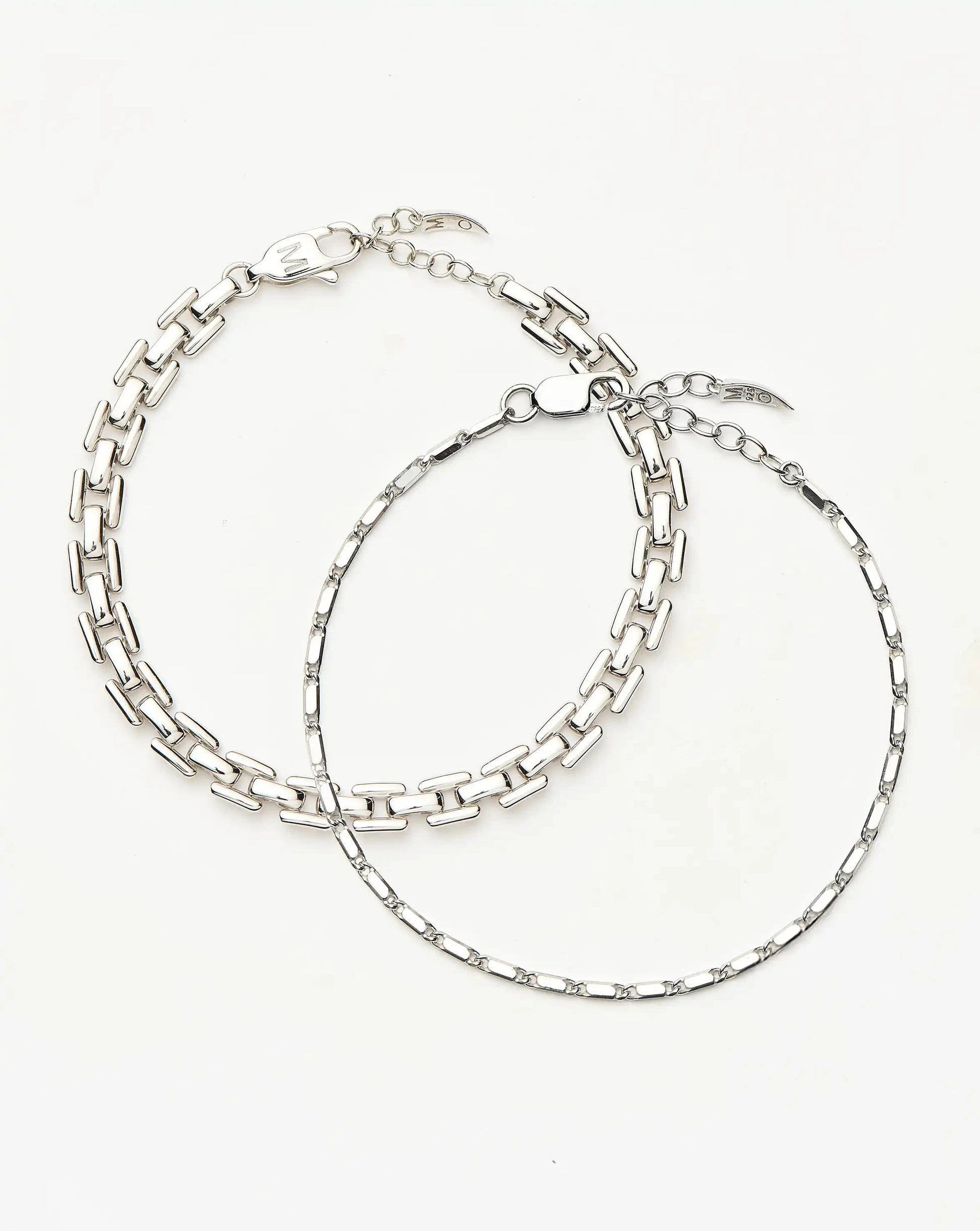 Lucy Williams Horizon & Timepiece Bracelet Set | Sterling Silver/Silver Plated Bracelets Missoma 