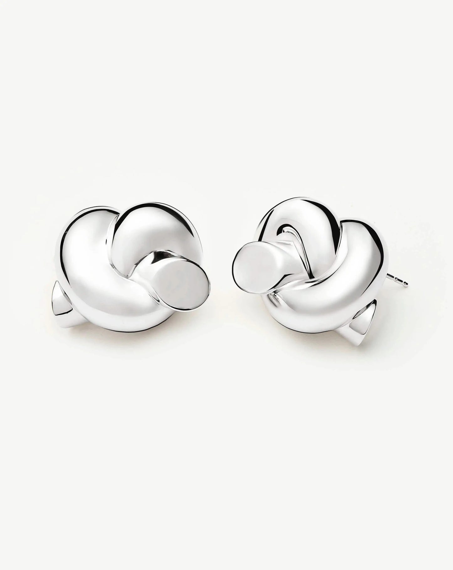Lucy Williams Knot Oversized Stud Earrings | Silver Plated Earrings Missoma 