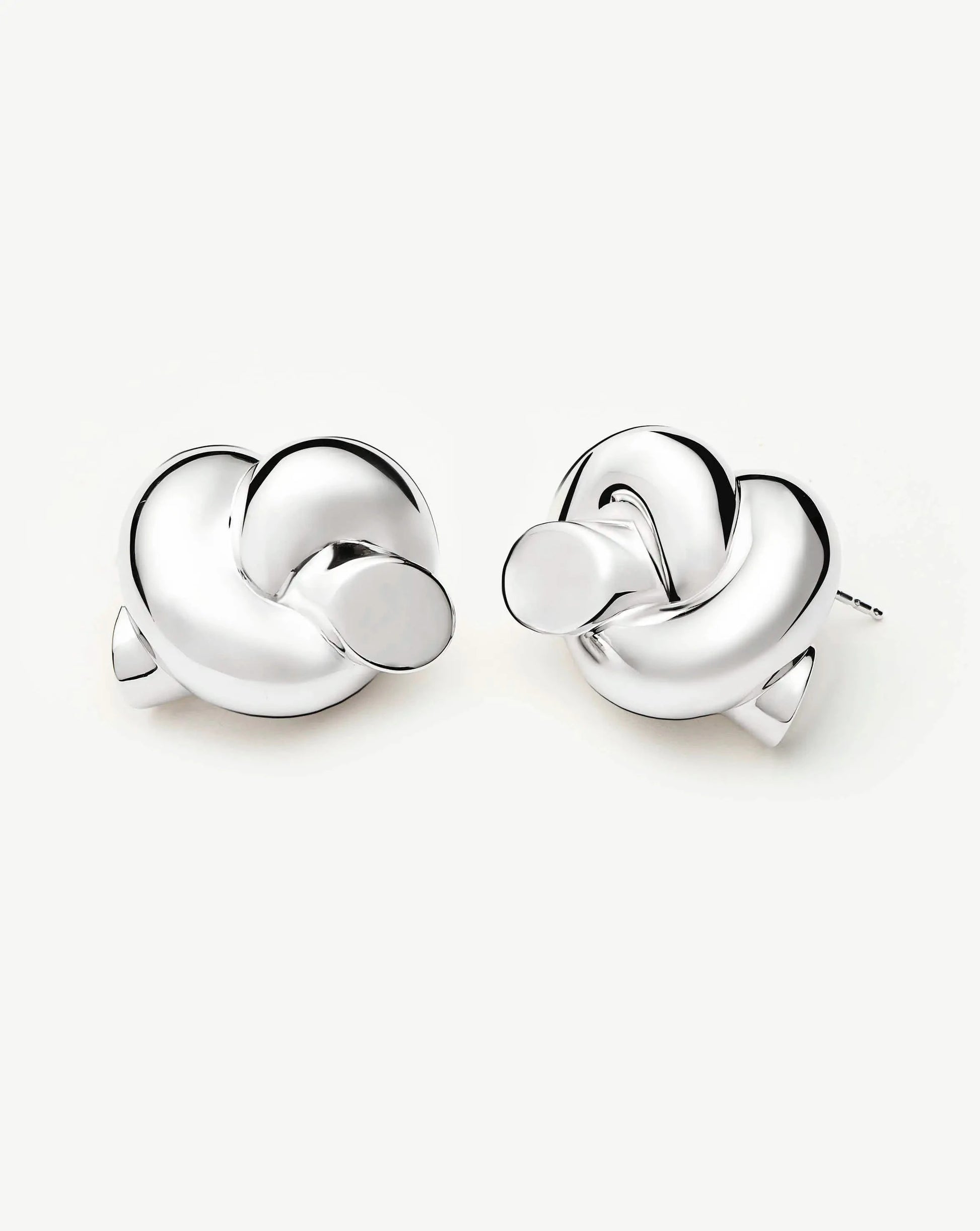 Lucy Williams Knot Oversized Stud Earrings | Silver Plated Earrings Missoma 