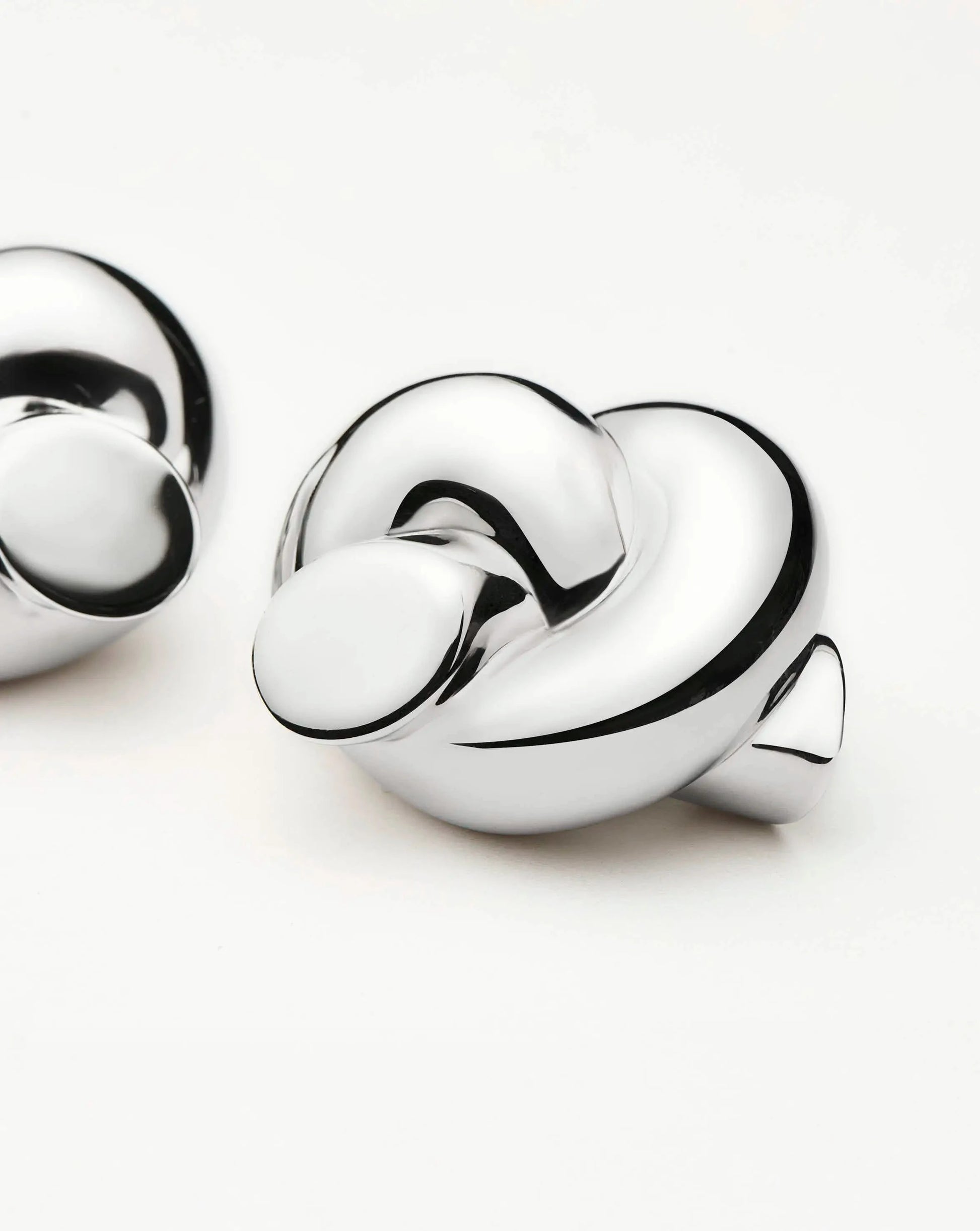 Lucy Williams Knot Oversized Stud Earrings | Silver Plated Earrings Missoma 