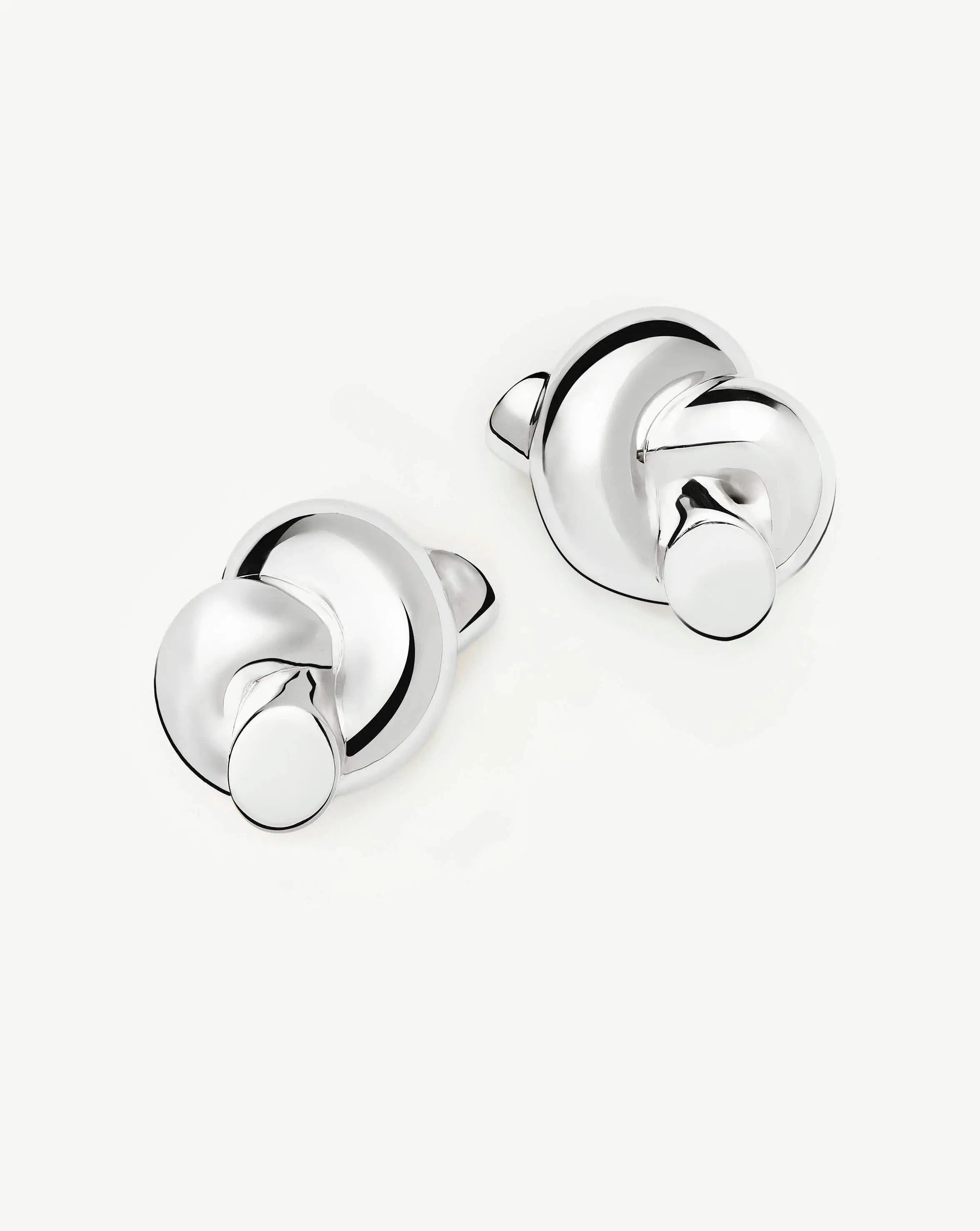Lucy Williams Knot Oversized Stud Earrings | Silver Plated Earrings Missoma 