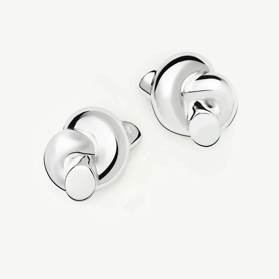 Lucy Williams Knot Oversized Stud Earrings | Silver Plated Earrings Missoma 
