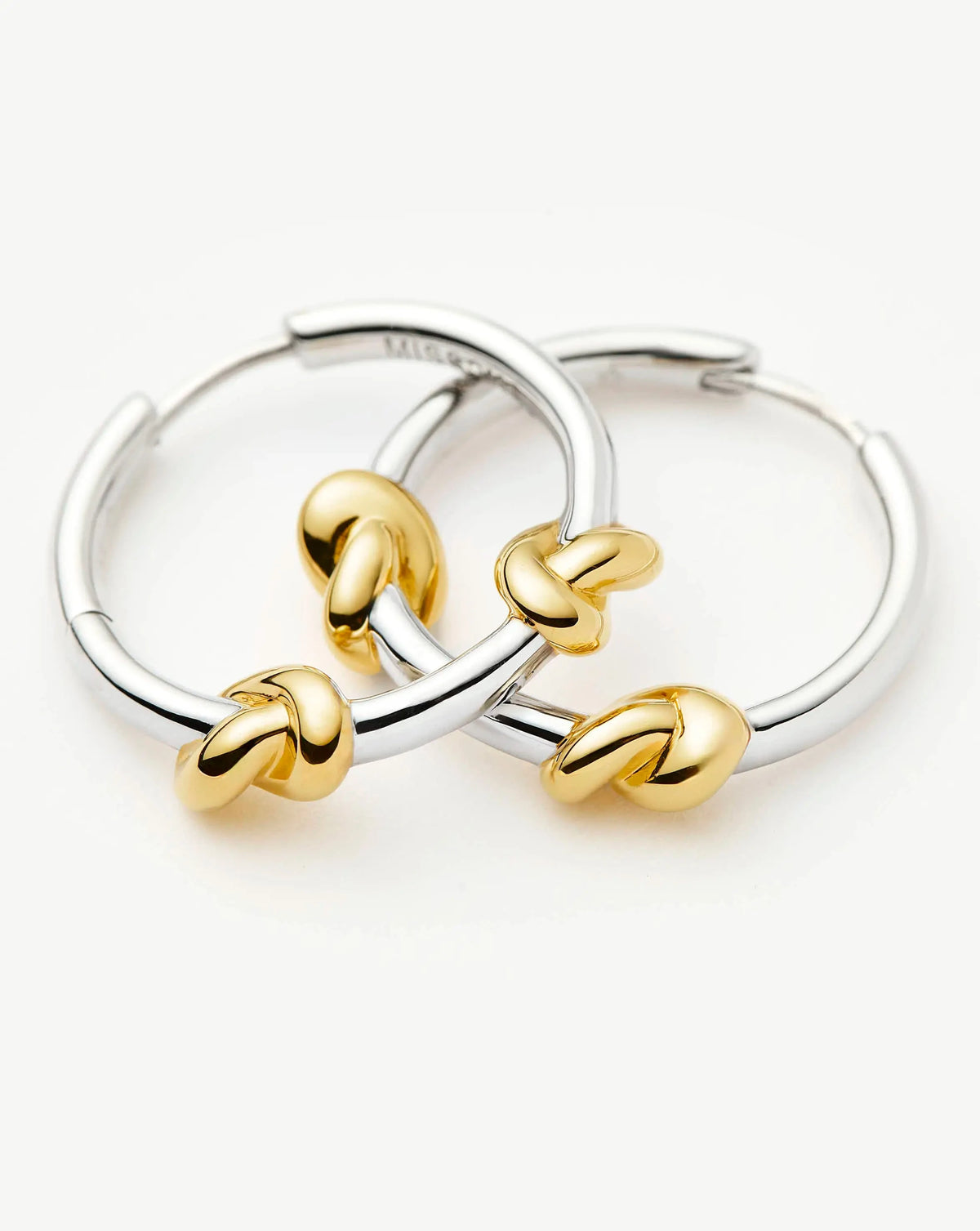 Lucy Williams Knot Small Hoop Earrings | Mixed Metal Earrings Missoma 