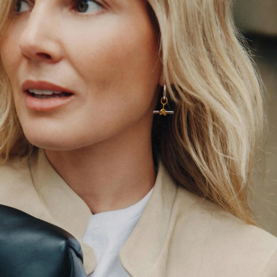 Lucy Williams Knot T-Bar Charm Hoop Earrings | Mixed Metal Earrings Missoma 