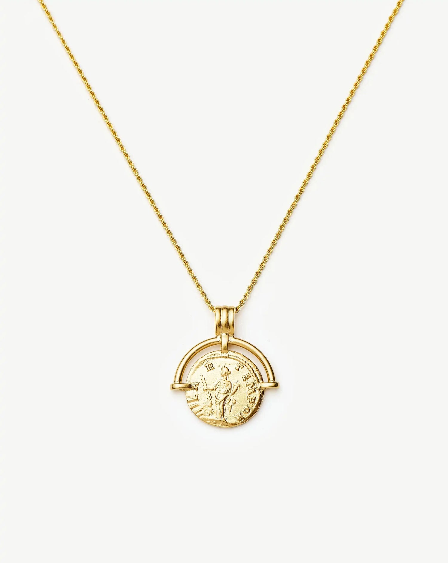 Lucy Williams Long Engravable Roman Arc Coin Necklace Necklaces Missoma 