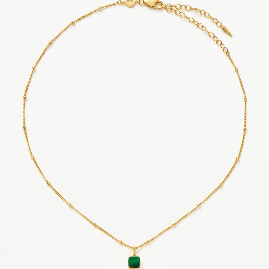 Lucy Williams Malachite Choker | 18ct Gold Plated Vermeil/Malachite Necklaces Missoma 