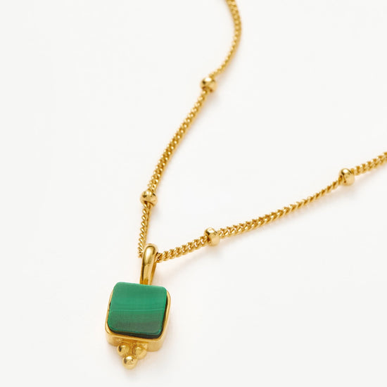 Lucy Williams Malachite Choker | 18ct Gold Plated Vermeil/Malachite Necklaces Missoma 