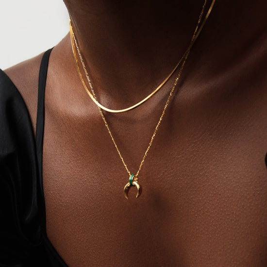 Lucy Williams Malachite Horn Pendant Necklace | 18k Gold Vermeil/Malachite Necklaces Missoma 