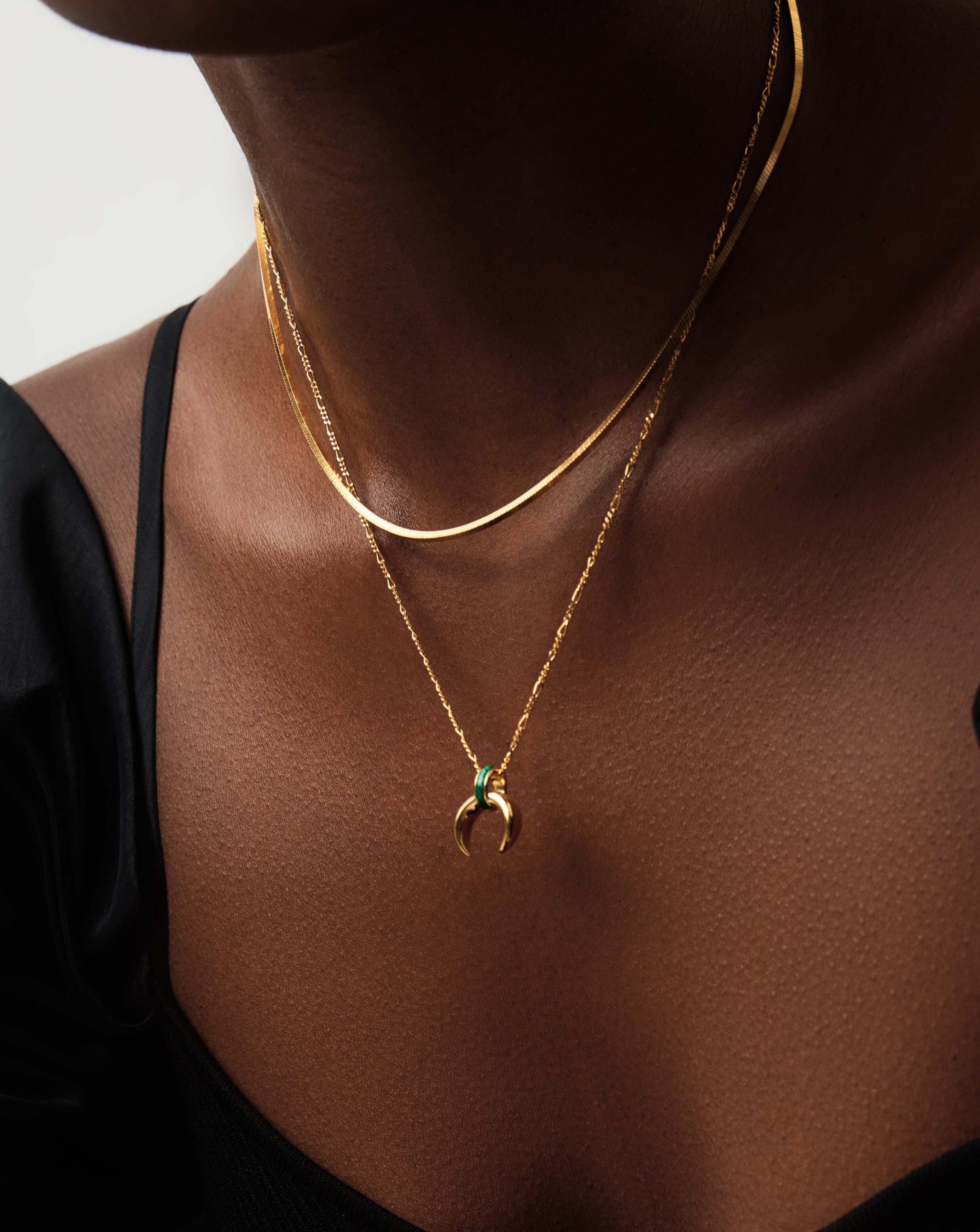 Lucy Williams Malachite Horn Pendant Necklace | 18k Gold Vermeil/Malachite Necklaces Missoma 