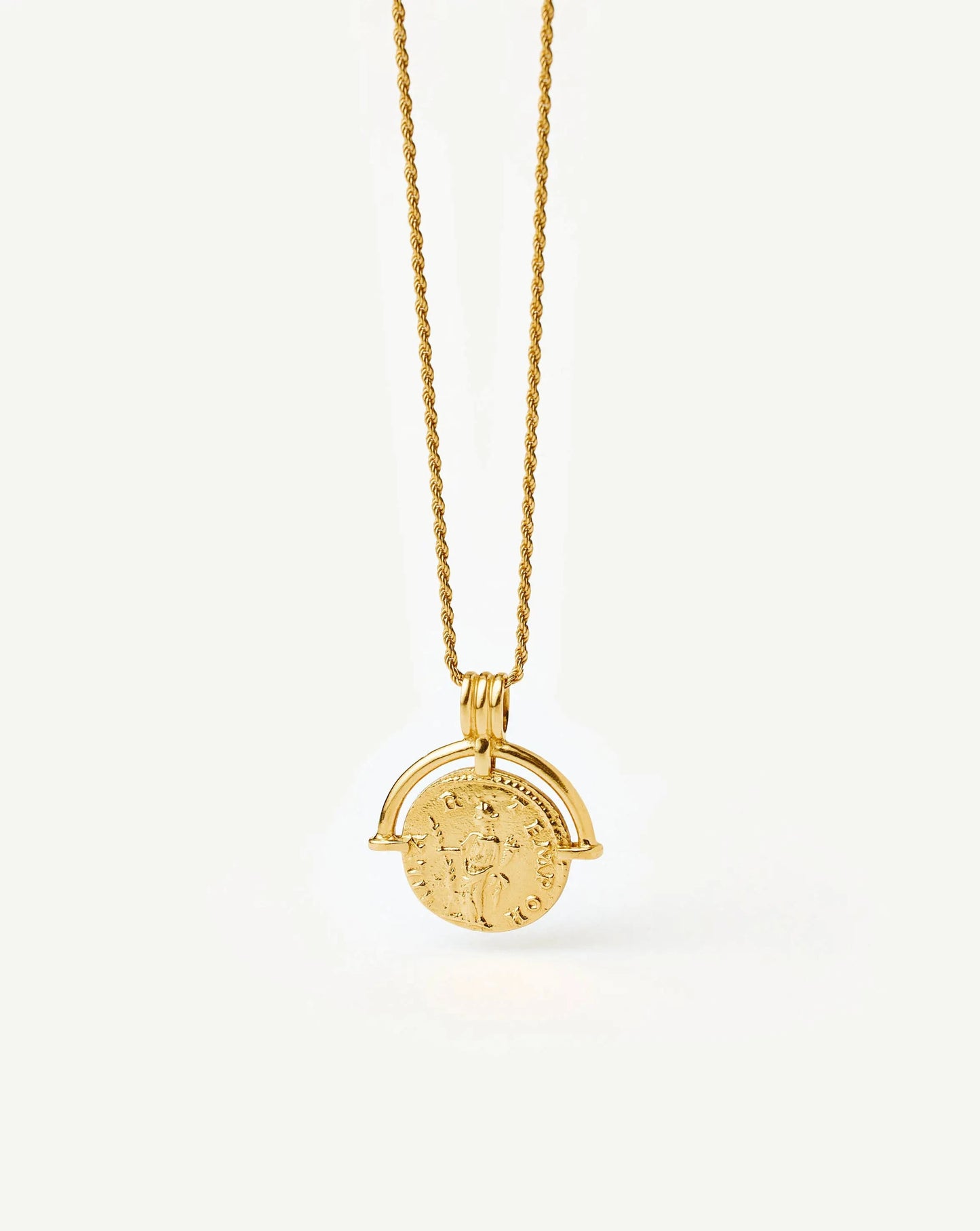 Lucy Williams Medium Engravable Roman Arc Coin Necklace | 18k Gold Plated Necklaces Missoma 