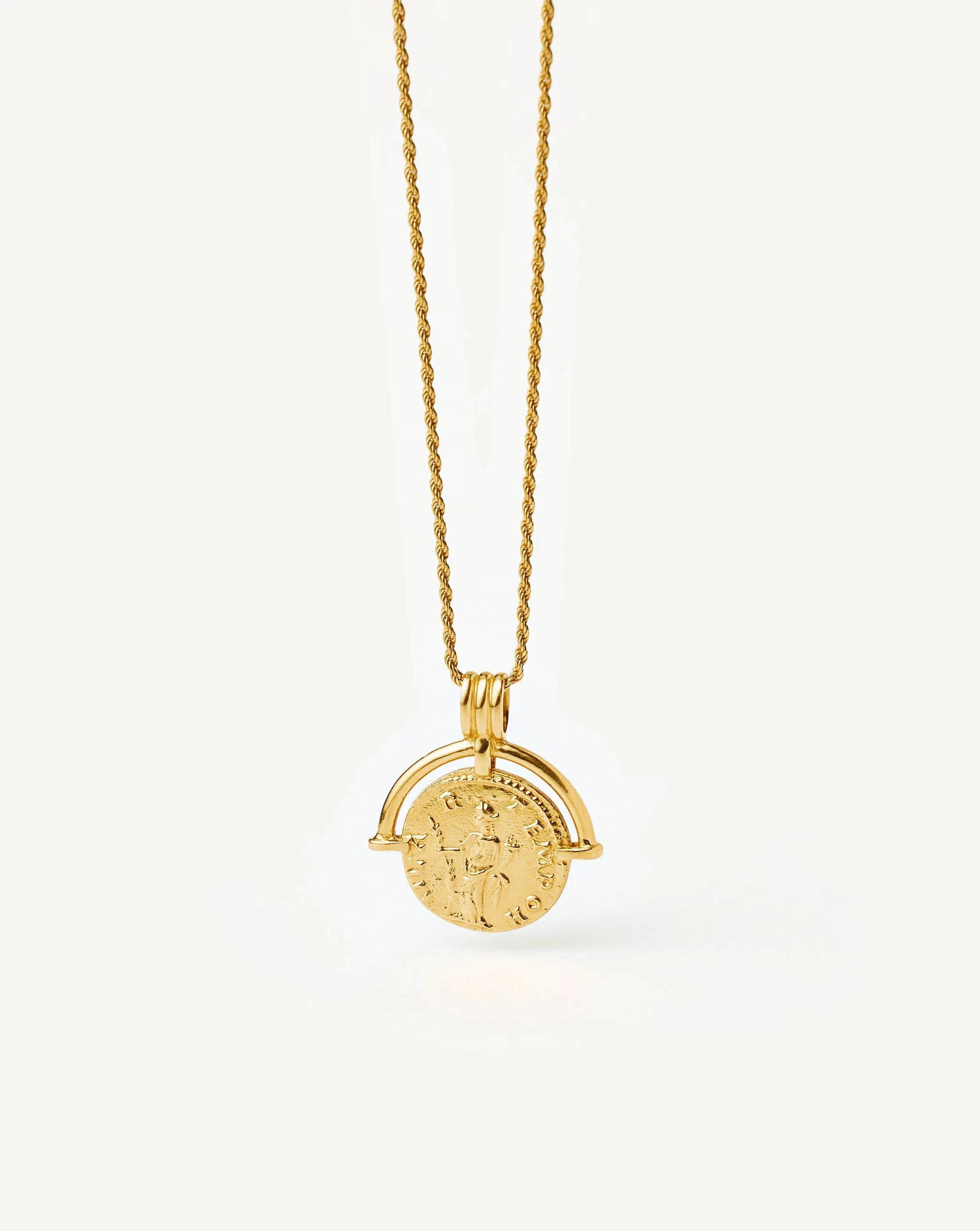 Lucy Williams Medium Engravable Roman Arc Coin Necklace | 18k Gold Plated Necklaces Missoma 