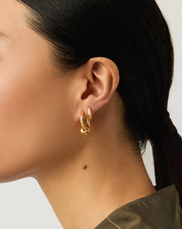 Lucy Williams Pavé Knot & Classic Tunnel Earrings Set | 18k Gold Plated/18k Gold Vermeil Earrings Missoma 