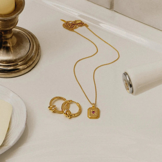 Lucy Williams Pavé Knot Small Hoop Earrings | 18k Gold Plated Earrings Missoma 
