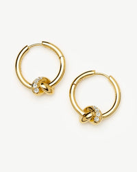 Lucy Williams Pavé Knot Small Hoop Earrings | 18k Gold Plated Earrings Missoma 
