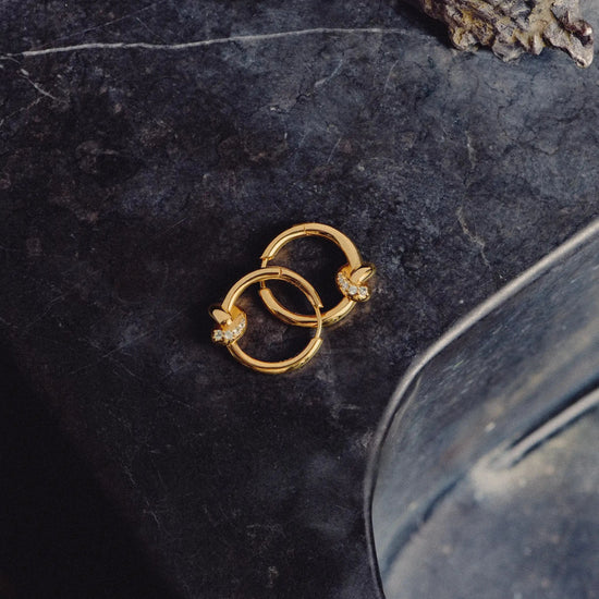 Lucy Williams Pavé Knot Small Hoop Earrings | 18k Gold Plated Earrings Missoma 