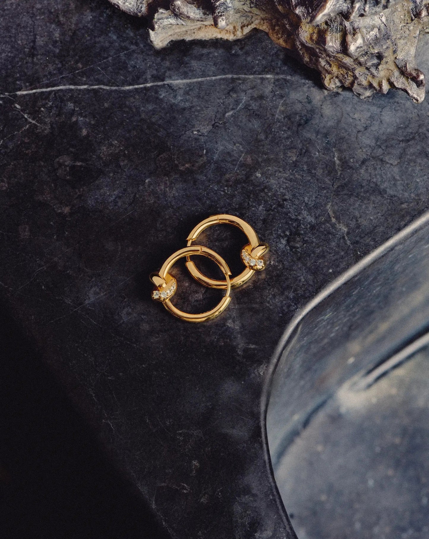 Lucy Williams Pavé Knot Small Hoop Earrings | 18k Gold Plated Earrings Missoma 