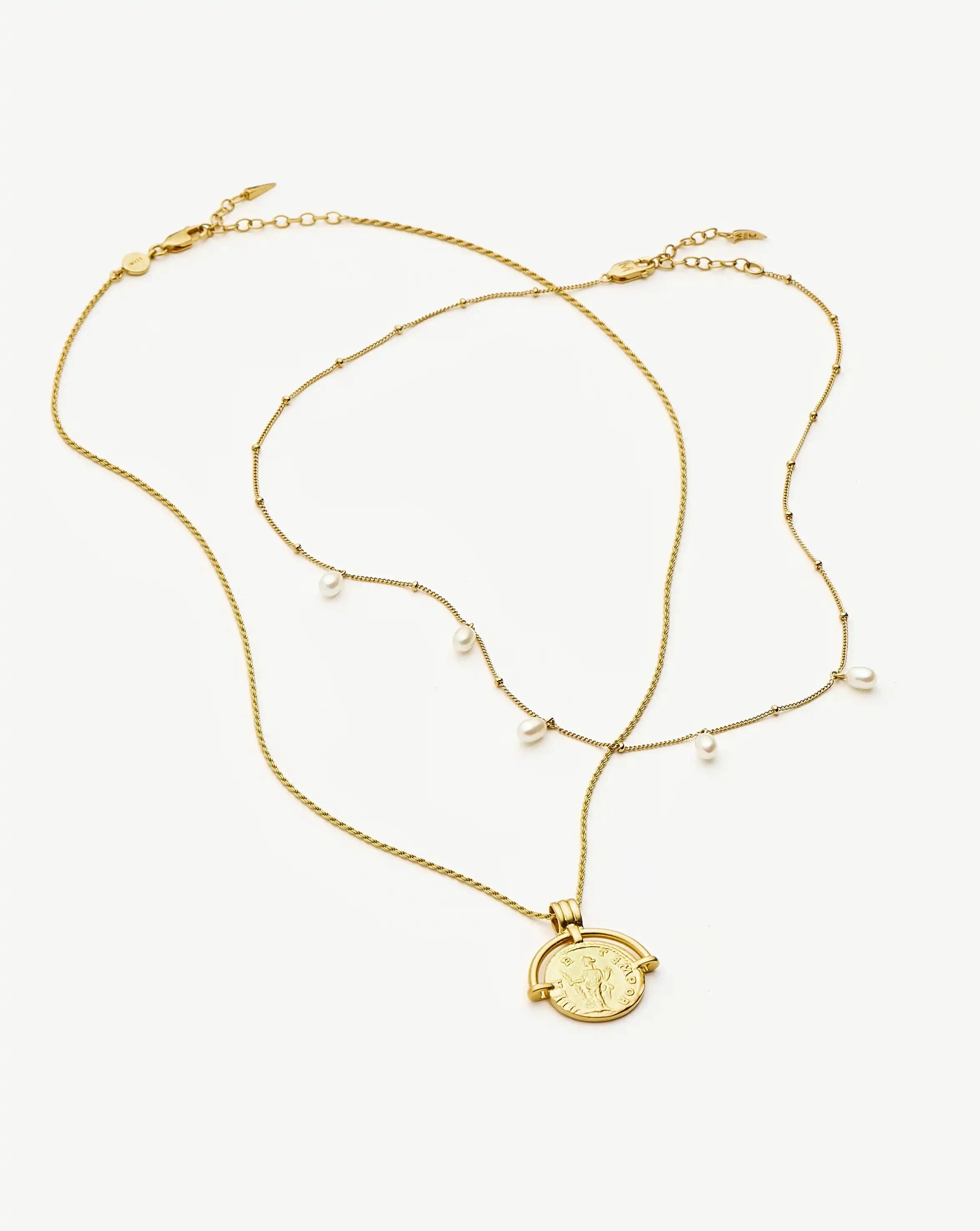 Lucy Williams Roman Arc & Pearl Necklace Set | 18k Gold Vermeil/18k Gold Plated/Pearl Necklaces Missoma 