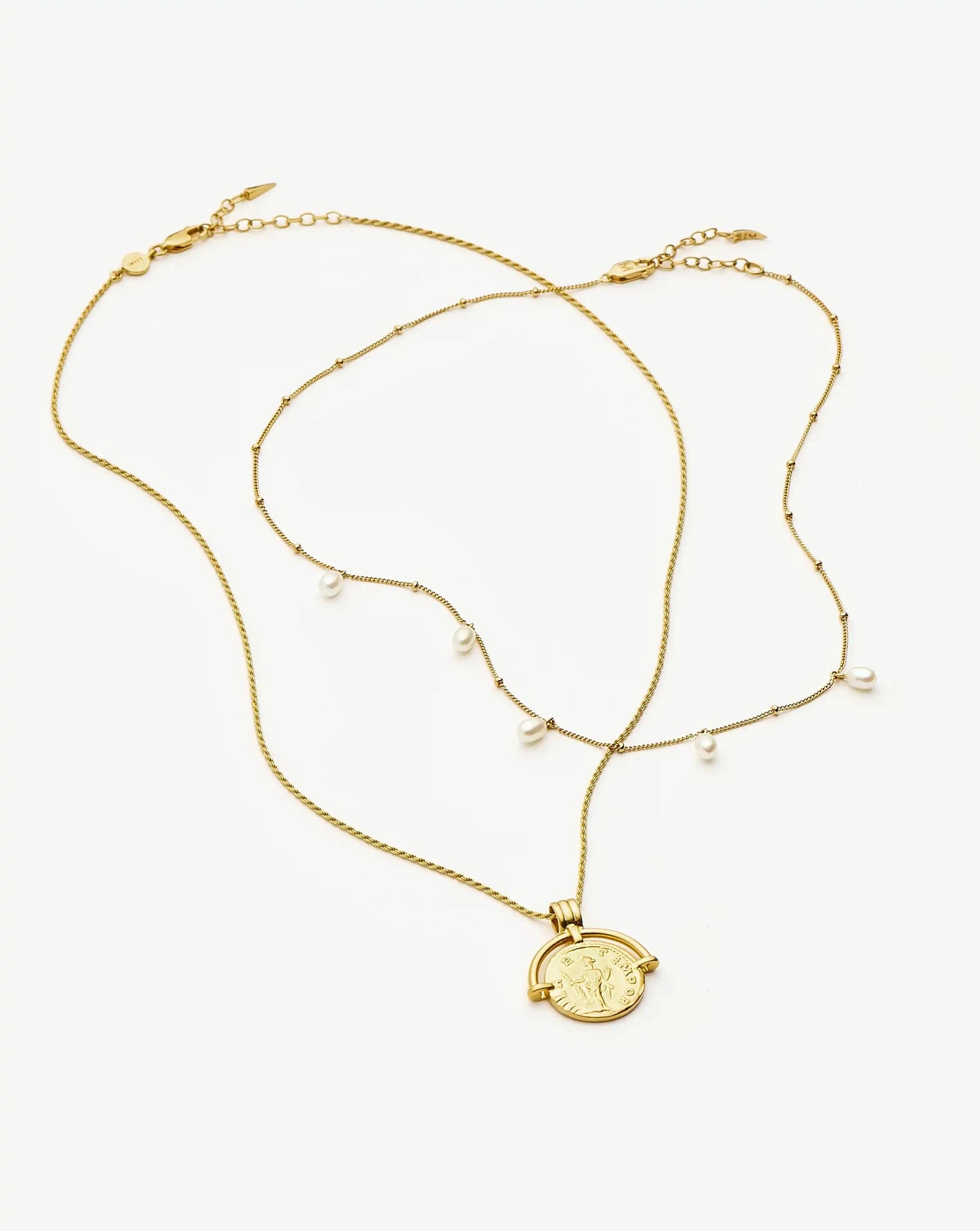 Lucy Williams Roman Arc & Pearl Necklace Set | 18k Gold Vermeil/18k Gold Plated/Pearl Necklaces Missoma 