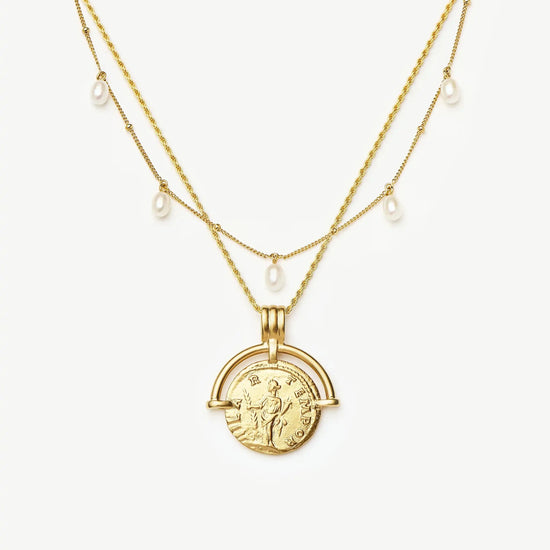 Lucy Williams Roman Arc & Pearl Necklace Set | 18k Gold Vermeil/18k Gold Plated/Pearl Necklaces Missoma 