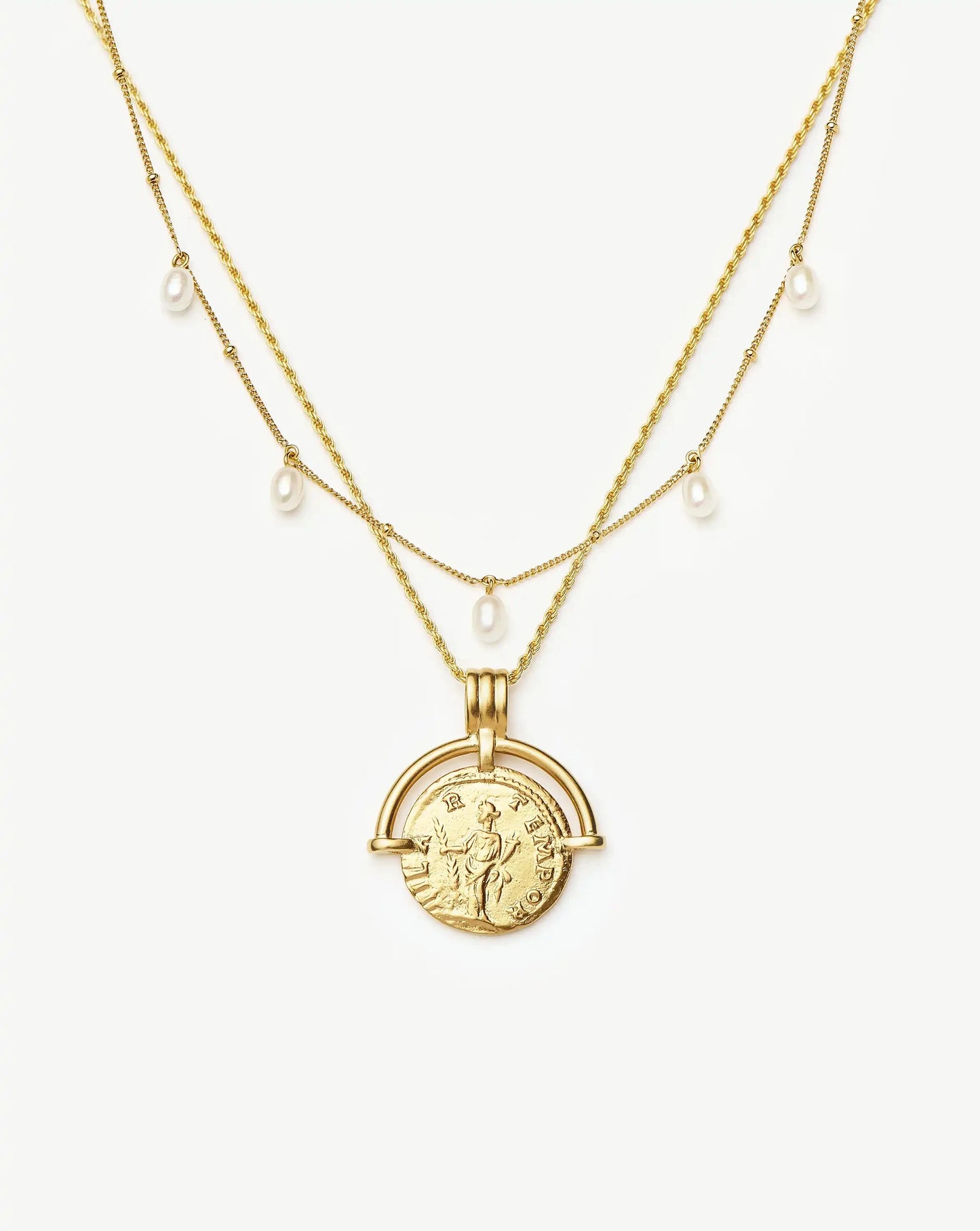 Lucy Williams Roman Arc & Pearl Necklace Set | 18k Gold Vermeil/18k Gold Plated/Pearl Necklaces Missoma 