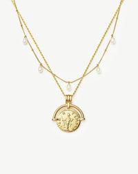 Lucy Williams Roman Arc & Pearl Necklace Set | 18k Gold Vermeil/18k Gold Plated/Pearl Necklaces Missoma 