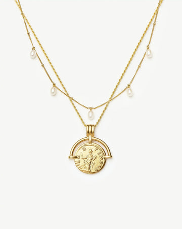 Lucy Williams Roman Arc & Pearl Necklace Set | 18k Gold Vermeil/18k Gold Plated/Pearl Necklaces Missoma 