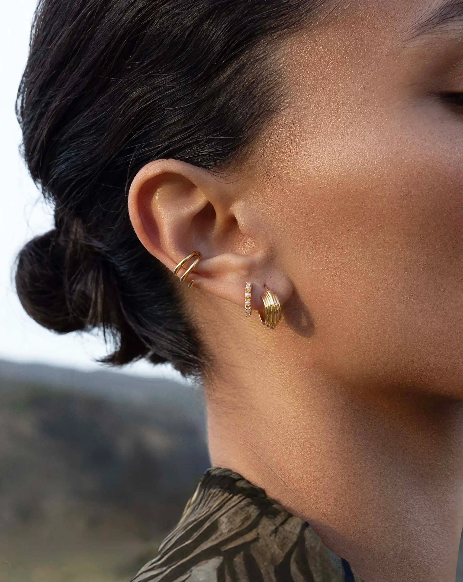 Lucy Williams Small Ridge Hoop Earrings Earrings Missoma 