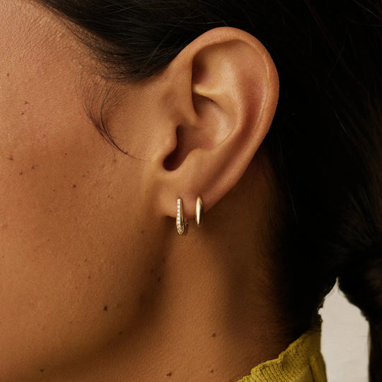 Lucy Williams Solid Gold Diamond Arco Huggies | 14k Solid Gold/Lab Grown Diamonds Earrings Missoma 
