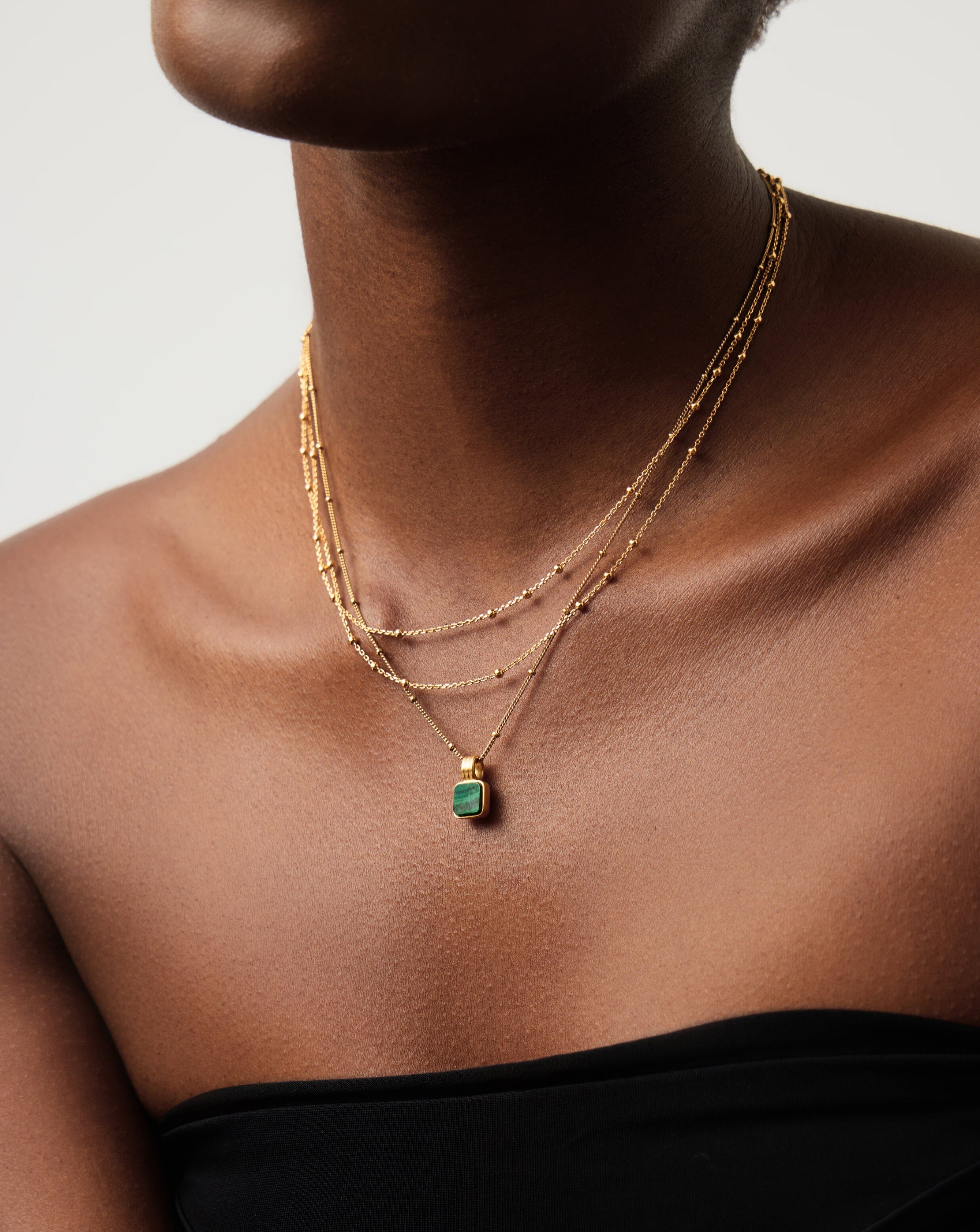 Lucy Williams Square Malachite Necklace | 18k Gold Vermeil/Malachite Necklaces Missoma 