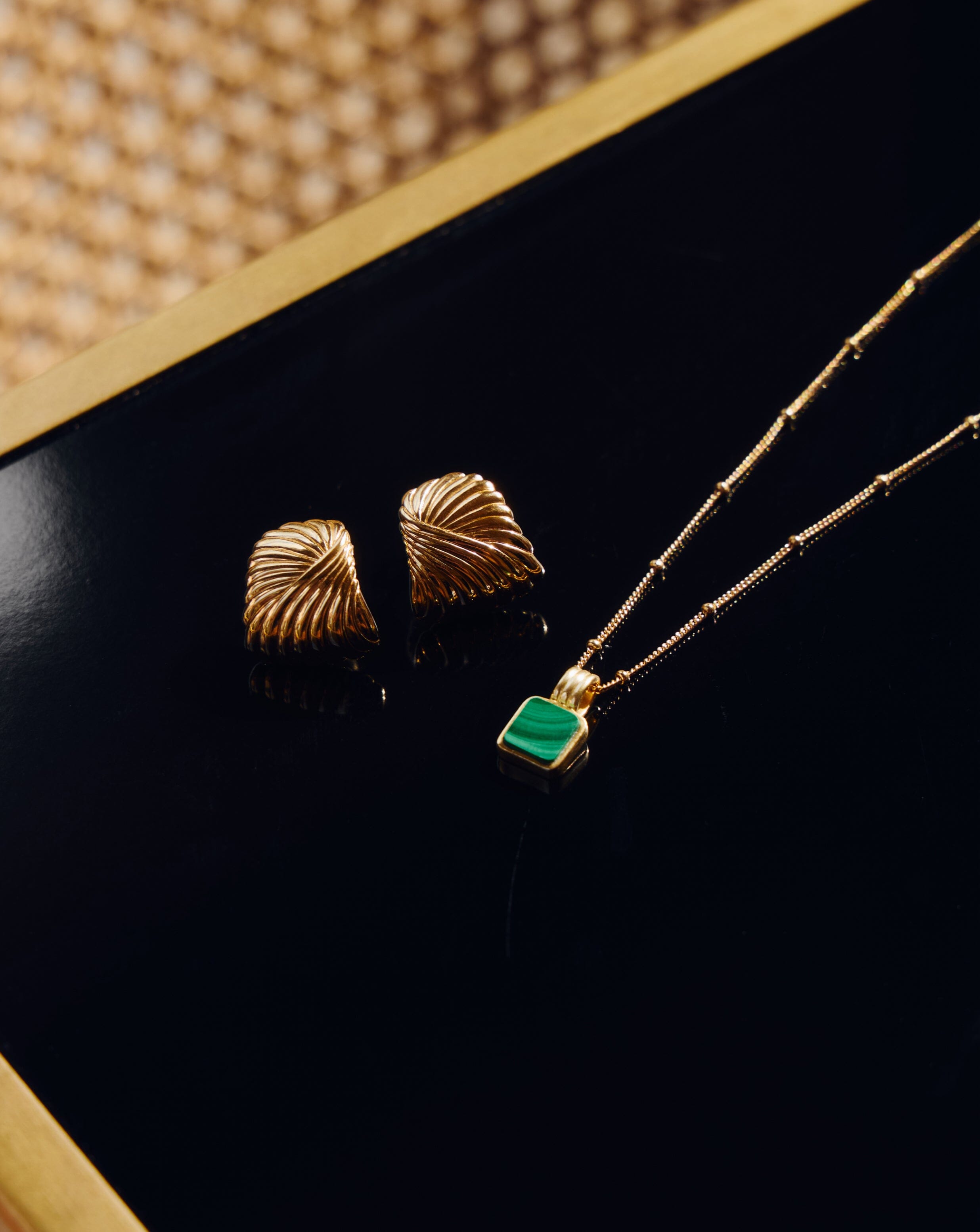 Lucy Williams Square Malachite Necklace | 18k Gold Vermeil/Malachite Necklaces Missoma 