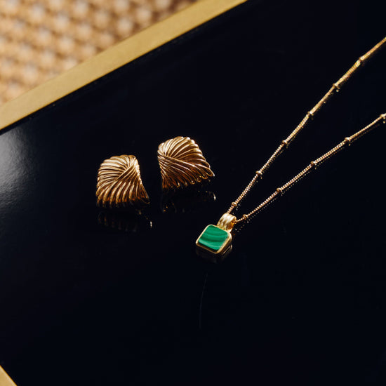 Lucy Williams Square Malachite Necklace | 18k Gold Vermeil/Malachite Necklaces Missoma 