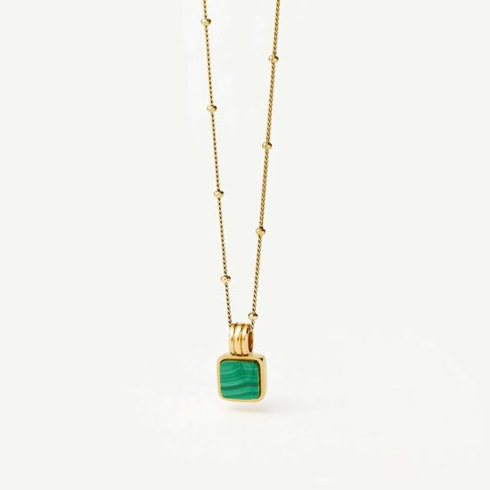 Lucy Williams Square Malachite Necklace | 18k Gold Vermeil/Malachite Necklaces Missoma 
