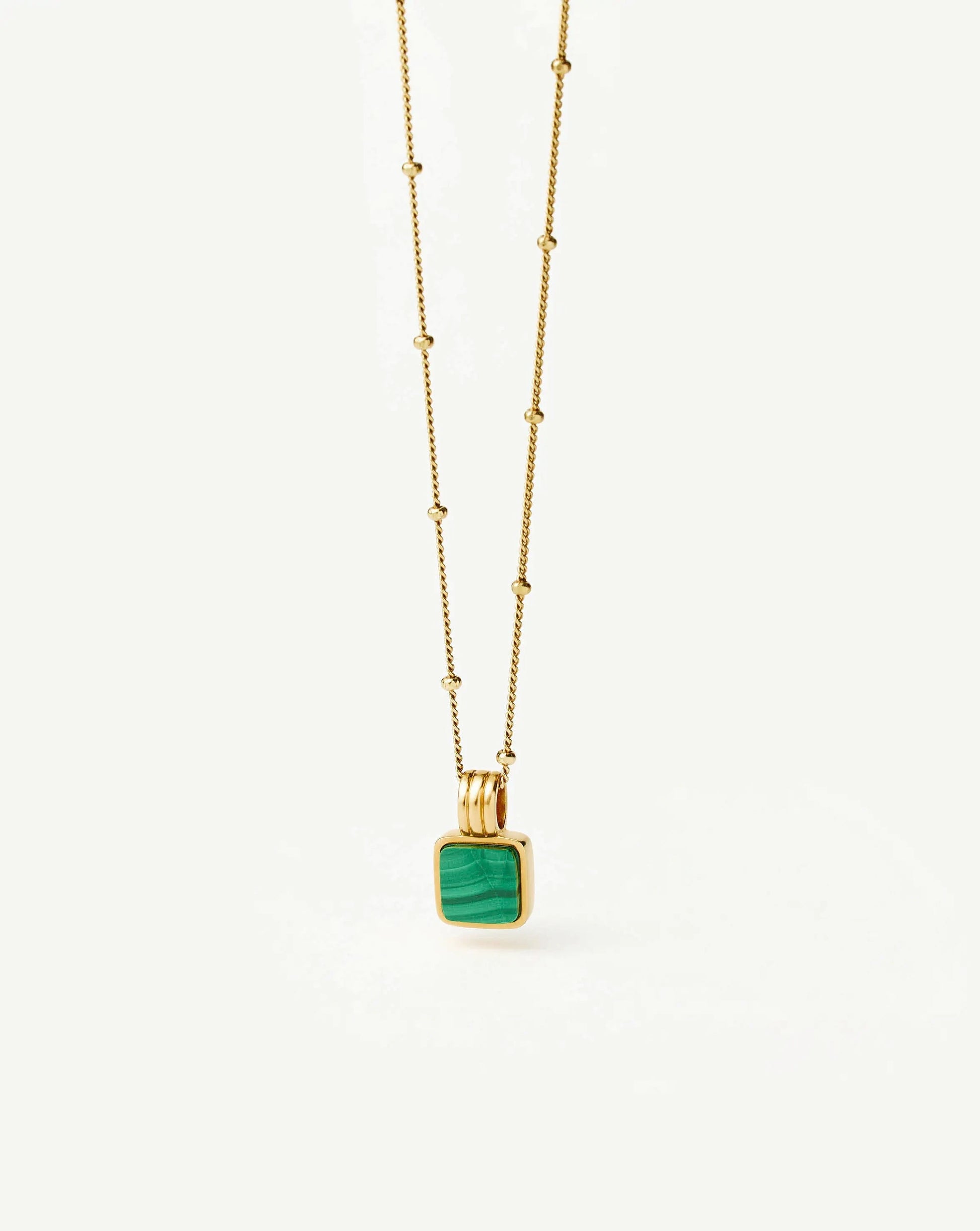 Lucy Williams Square Malachite Necklace | 18k Gold Vermeil/Malachite Necklaces Missoma 