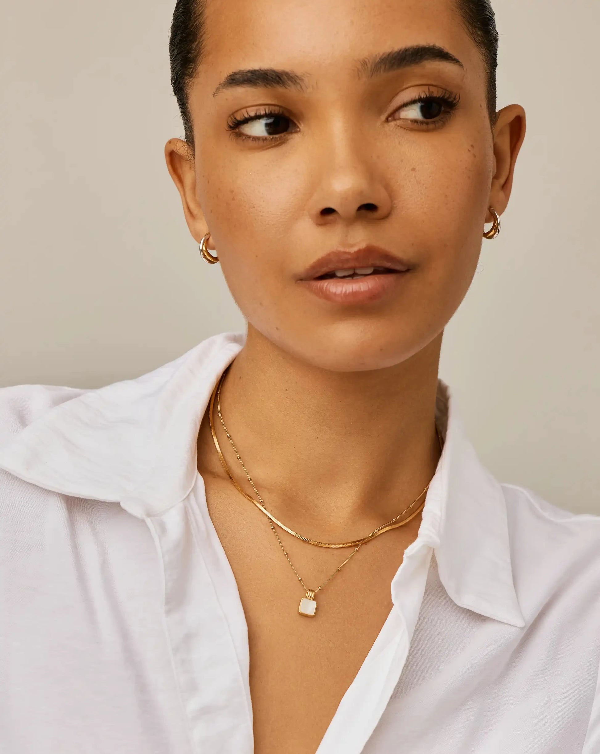 Lucy Williams Square Mother of Pearl Necklace Necklaces Missoma 