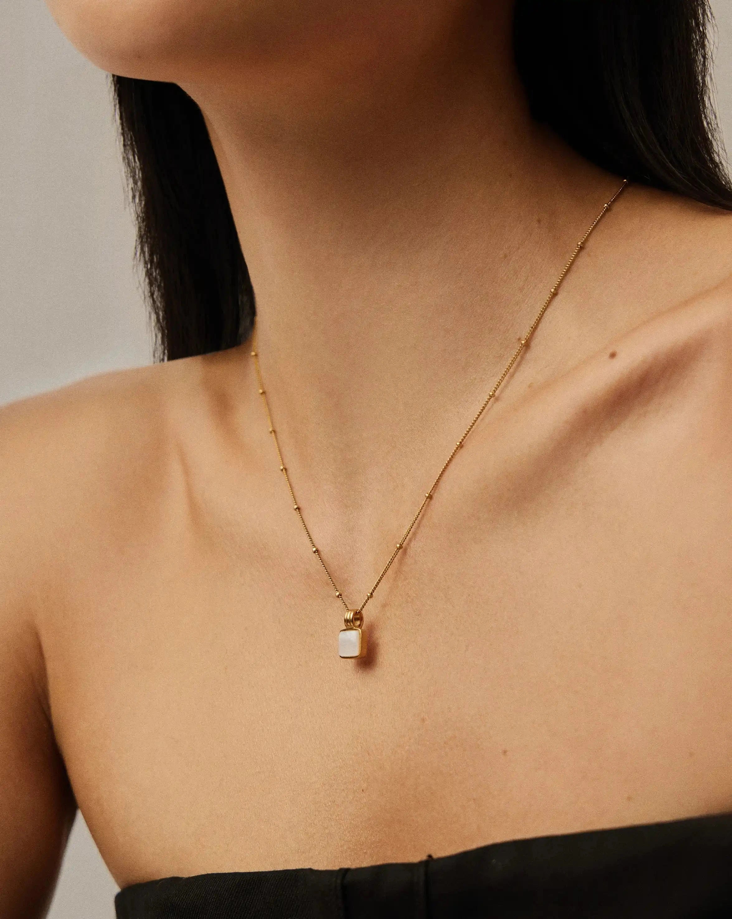 Lucy Williams Square Mother of Pearl Necklace Necklaces Missoma 