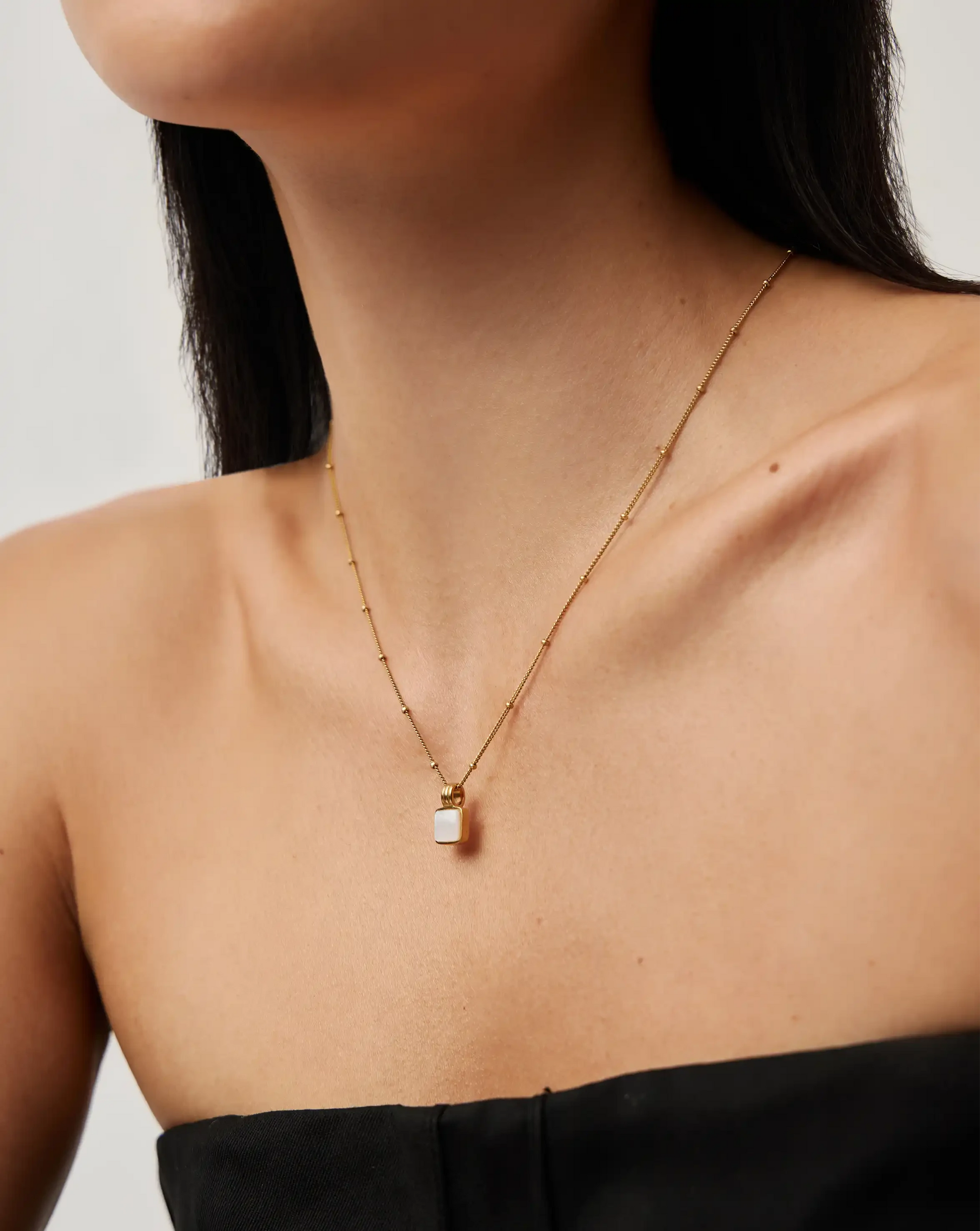 Lucy Williams Square Mother of Pearl Necklace Necklaces Missoma 