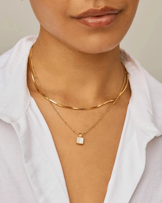Lucy Williams Square Mother of Pearl Necklace Necklaces Missoma 