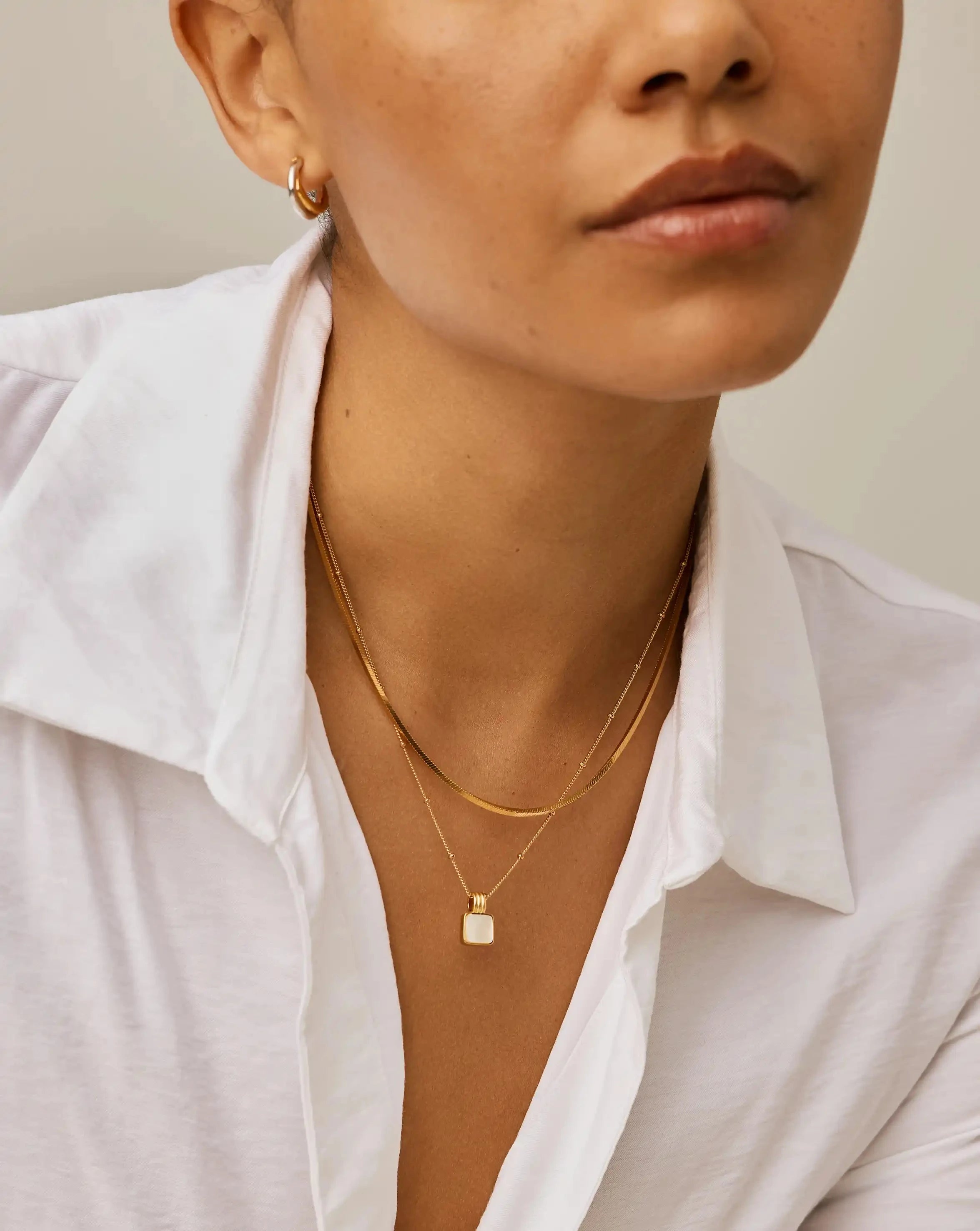 Lucy Williams Square Mother of Pearl Necklace Necklaces Missoma 