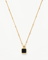 Lucy Williams Square Onyx Gemstone Necklace | 18ct Gold Plated Vermeil/Black Onyx Necklaces Missoma 