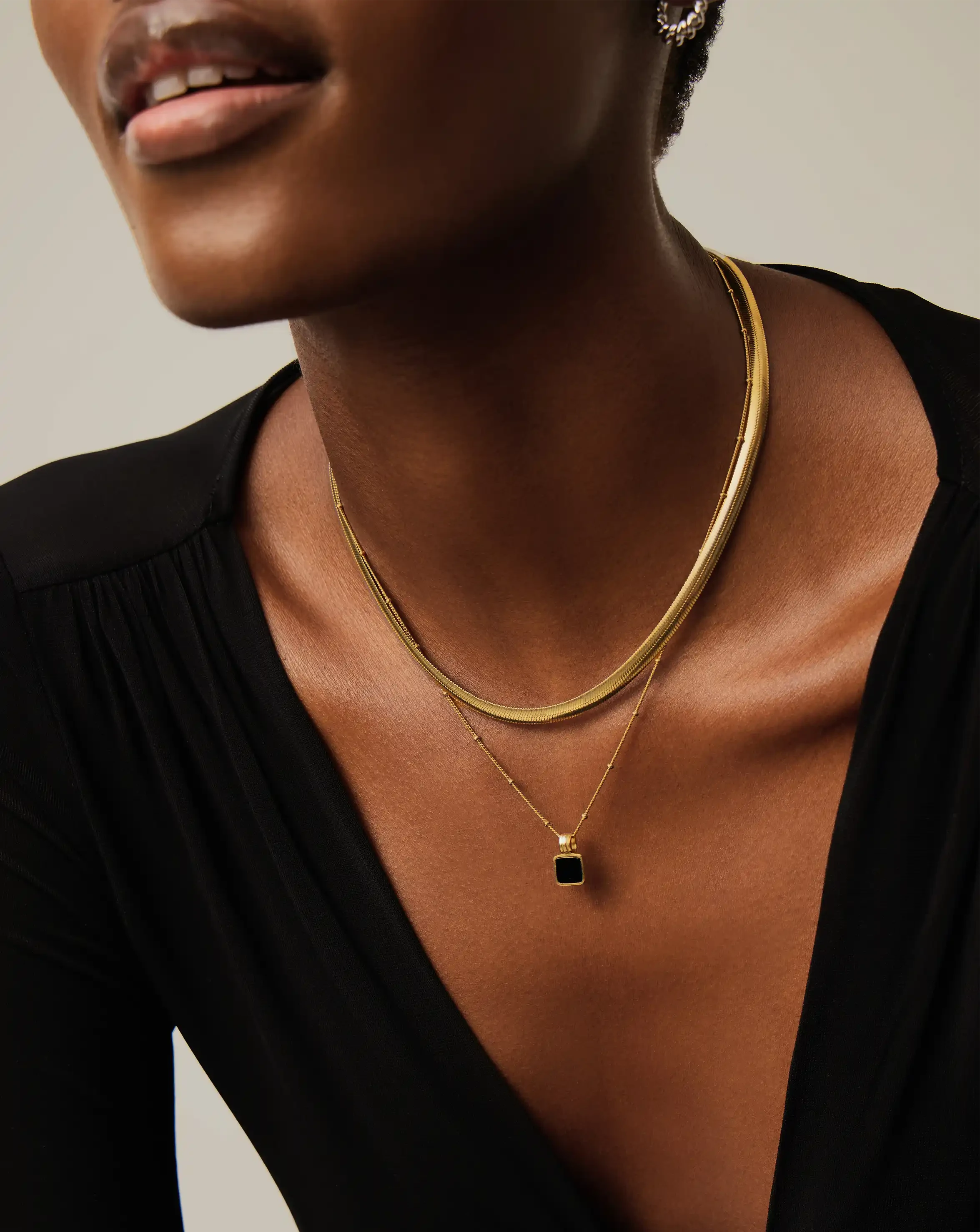 Lucy Williams Square Onyx Necklace | 18k Gold Vermeil/Black Onyx Necklaces Missoma 