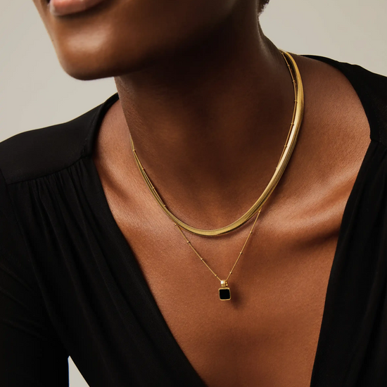 Lucy Williams Square Onyx Necklace | 18k Gold Vermeil/Black Onyx Necklaces Missoma 