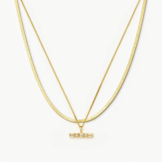 Lucy Williams Square Snake & T-Bar Necklace Set | 18k Gold Vermeil Necklaces Missoma 