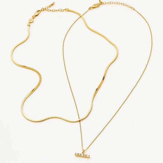Lucy Williams Square Snake & T-Bar Necklace Set | 18k Gold Vermeil Necklaces Missoma 