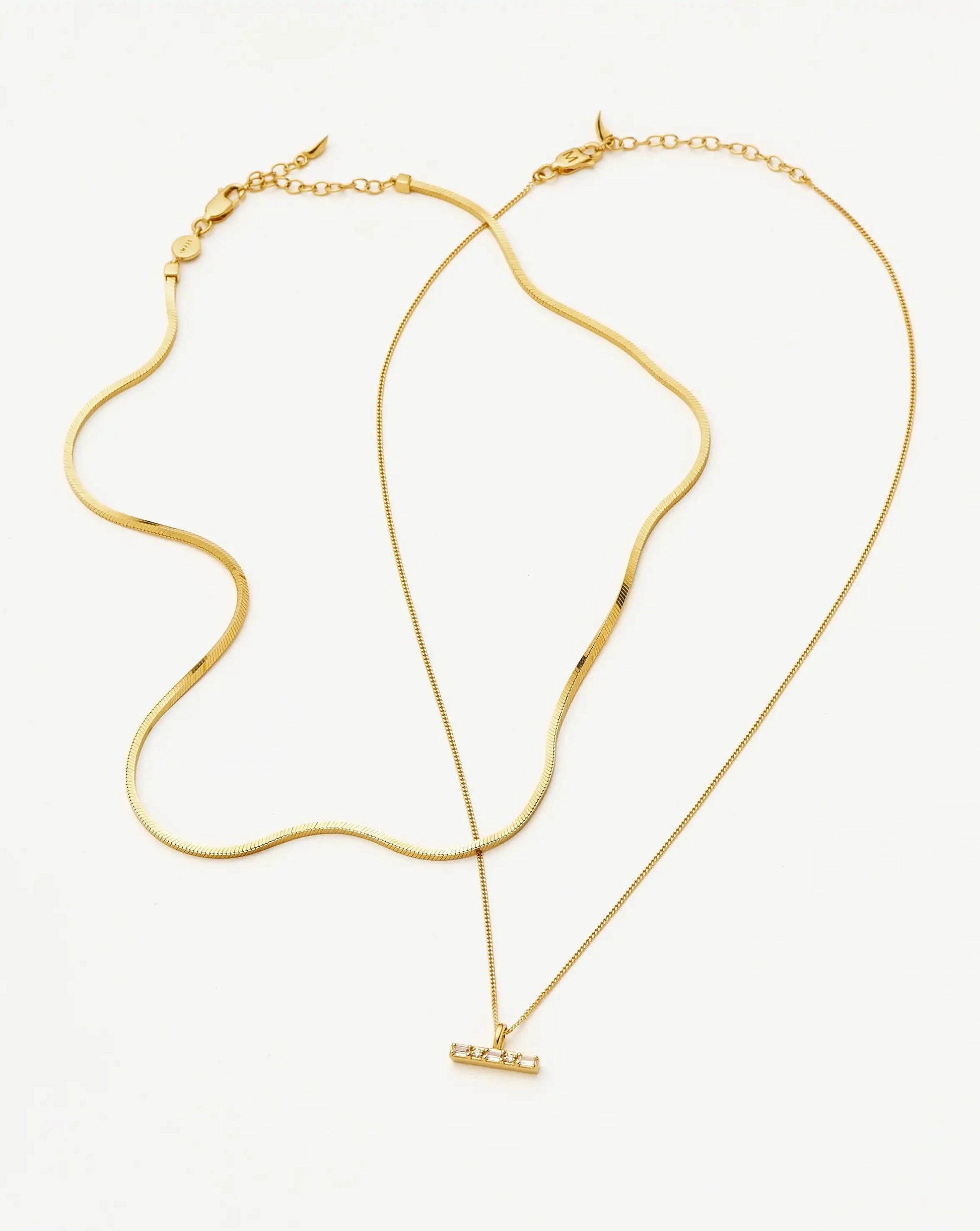 Lucy Williams Square Snake & T-Bar Necklace Set | 18k Gold Vermeil Necklaces Missoma 