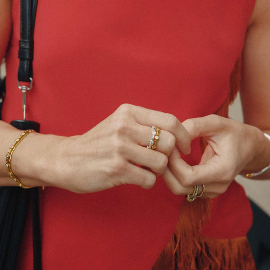 Lucy Williams Stackable Tennis Ring | 18k Gold Plated Rings Missoma 