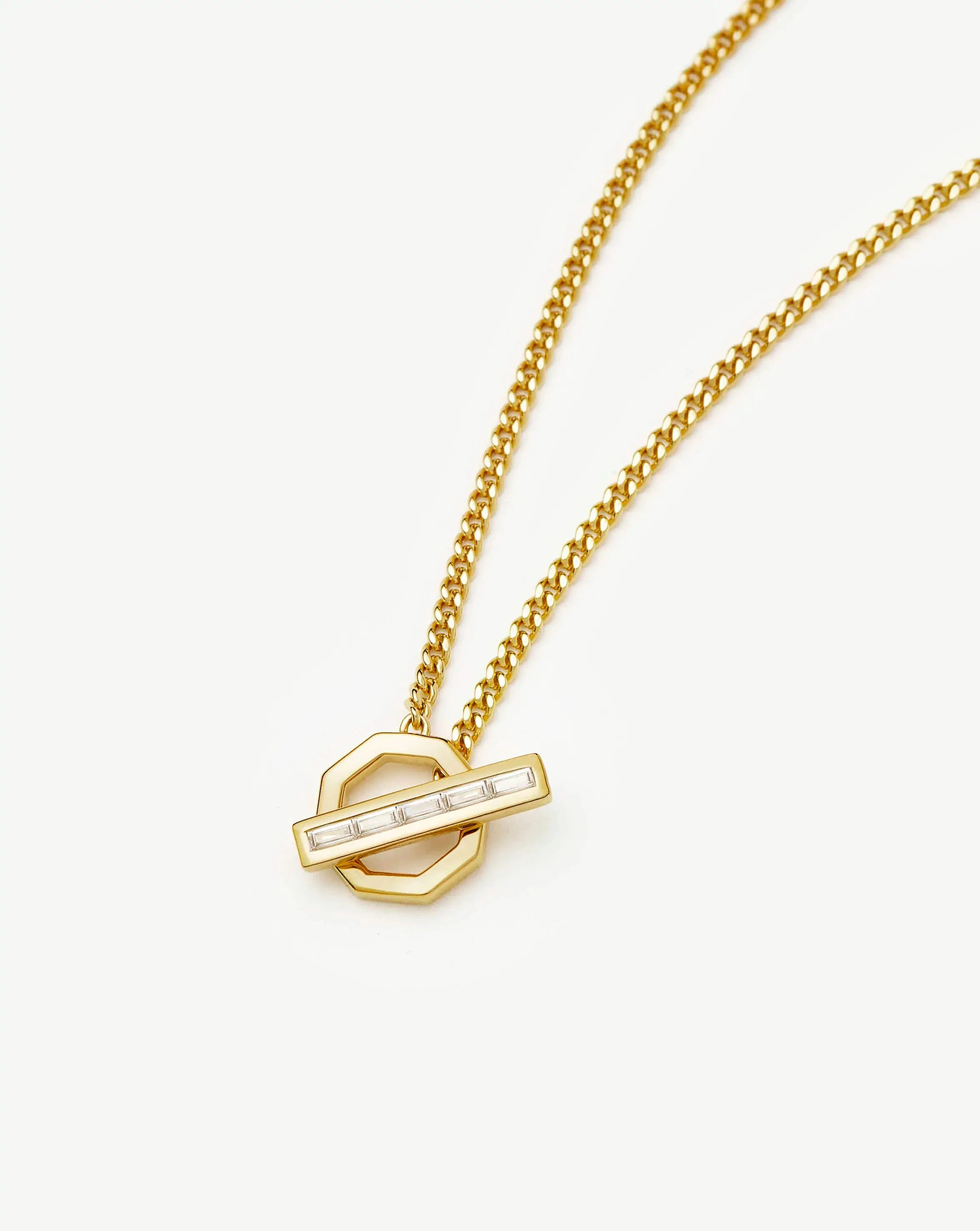 Lucy Williams T-Bar Hex Pendant Necklace | 18k Gold Plated Necklaces Missoma 