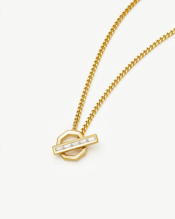 Lucy Williams T-Bar Hex Pendant Necklace | 18k Gold Plated Necklaces Missoma 