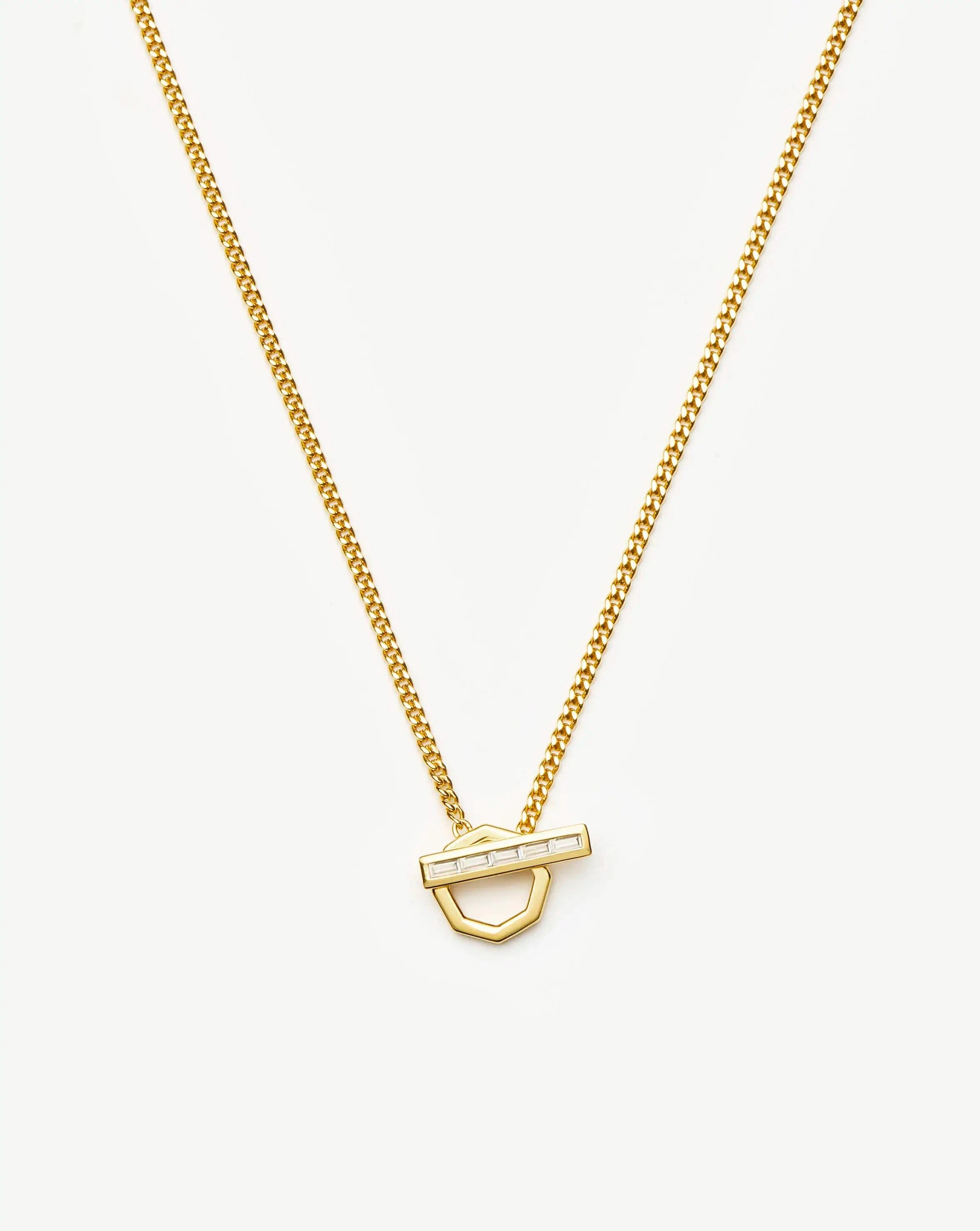 Lucy Williams T-Bar Hex Pendant Necklace | 18k Gold Plated Necklaces Missoma 